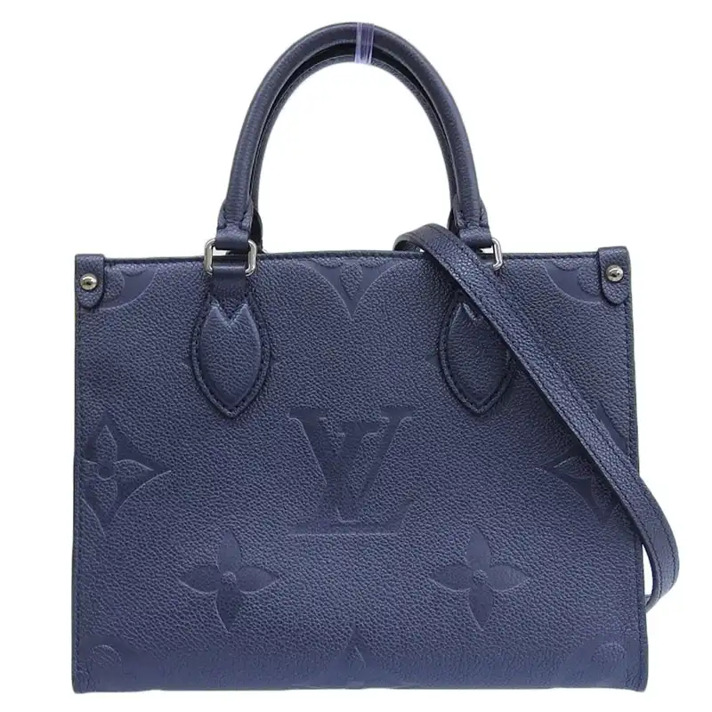 ルイヴィトン LOUIS VUITTON モノグラム アンプラント オンザゴーPM 2WAY ショルダーバッグ メタリック・ブルー M58956 中古 LV1824