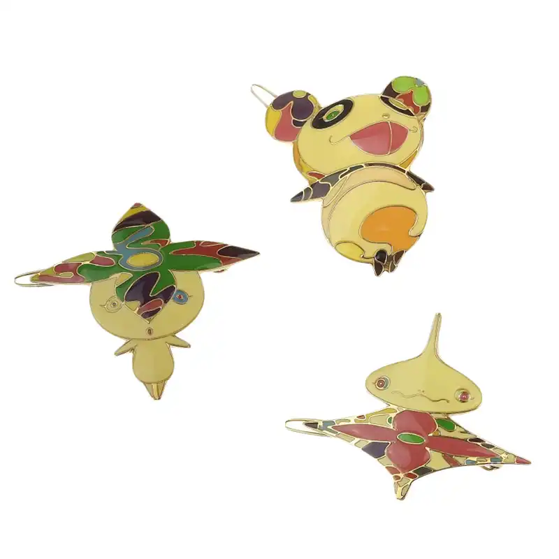 ルイヴィトン LOUIS VUITTON ヘアピン ヘアクリップ フラワーハットマン パンダ オニオンヘッド 村上隆コラボ M92595 美品 LV1858