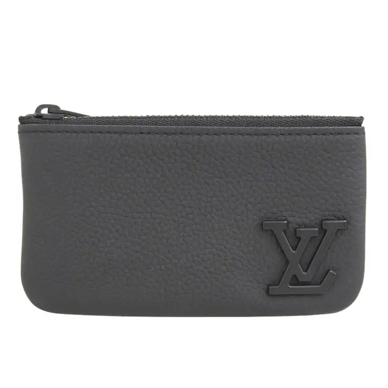 ルイヴィトン LOUIS VUITTON ポシェット クレ LVアエログラム カードキーケース コインケース ノワール M81031 中古 LV1885