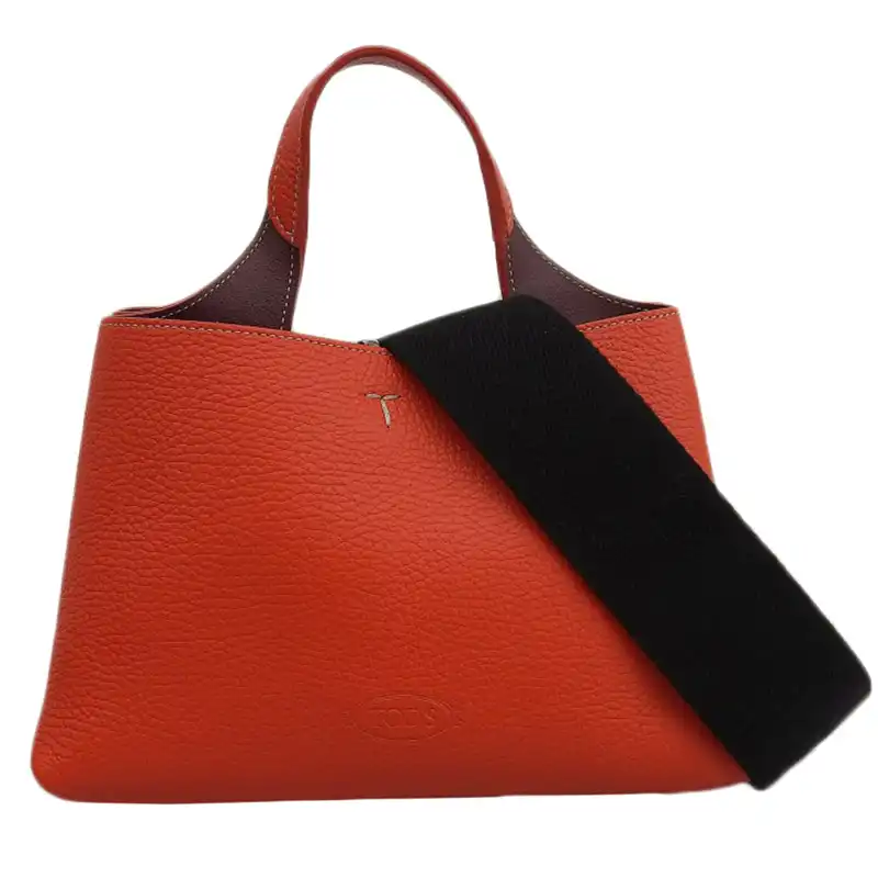 トッズ TOD'S Tタイムレス 2WAYバッグ ハンドバッグ ショルダーバッグ レザー レッド 中古 OB2366