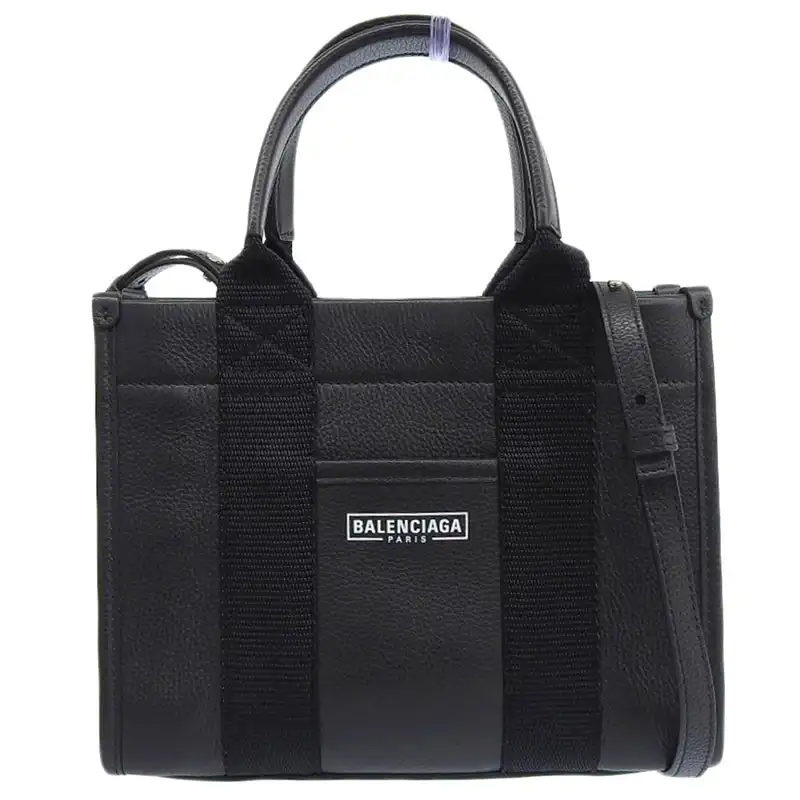 バレンシアガ BALENCIAGA ハードウェアXS 2WAYバッグ ハンドバッグ ショルダーバッグ レザー ブラック 693662 中古 OB2371