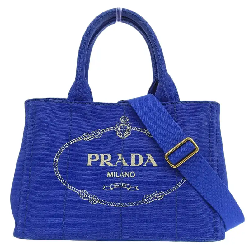 http://プラダ%20PRADA%20カナパ%202WAYバッグ%20ハンドバッグ%20ショルダーバッグ%20キャンバス%20ブルー%20中古%20OB2374
