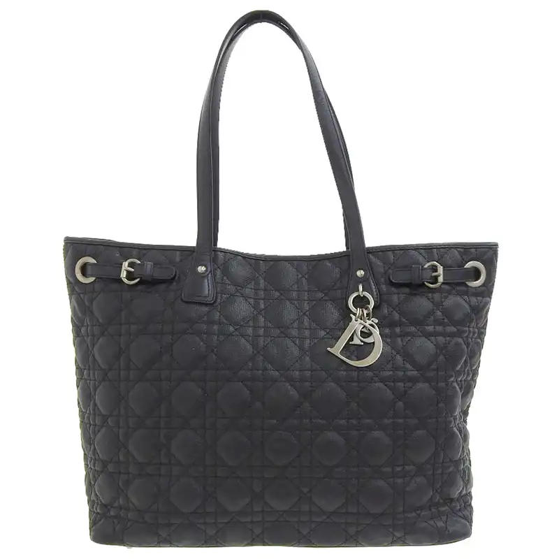 ディオール CHRISTIAN DIOR パナレア トートバッグ PVC/レザー ブラック 中古 OB2454