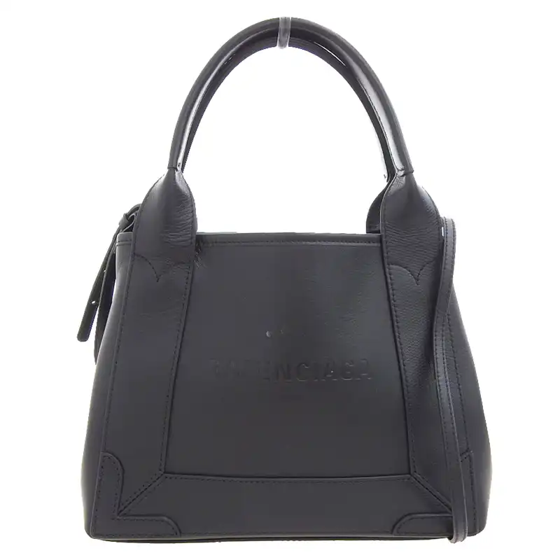 http://バレンシアガ%20BALENCIAGA%20ネイビーカバスXS%202WAYバッグ%20ハンドバッグ%20ショルダーバッグ%20レザー%20ブラック%20390346%20中古%20OB2455