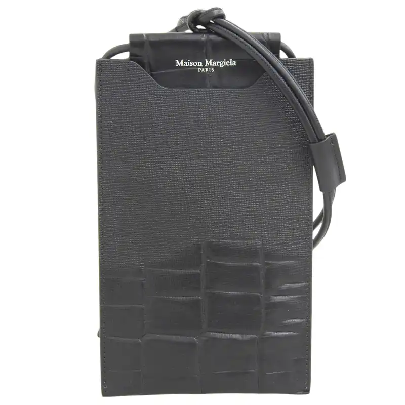 http://メゾンマルジェラ%20Maison%20Margiela%20ショルダーバッグ%20スマホホルダー%20フォンショルダー%20レザー%20黒%20SA2VZ0001P5490%20中古%20OB2490