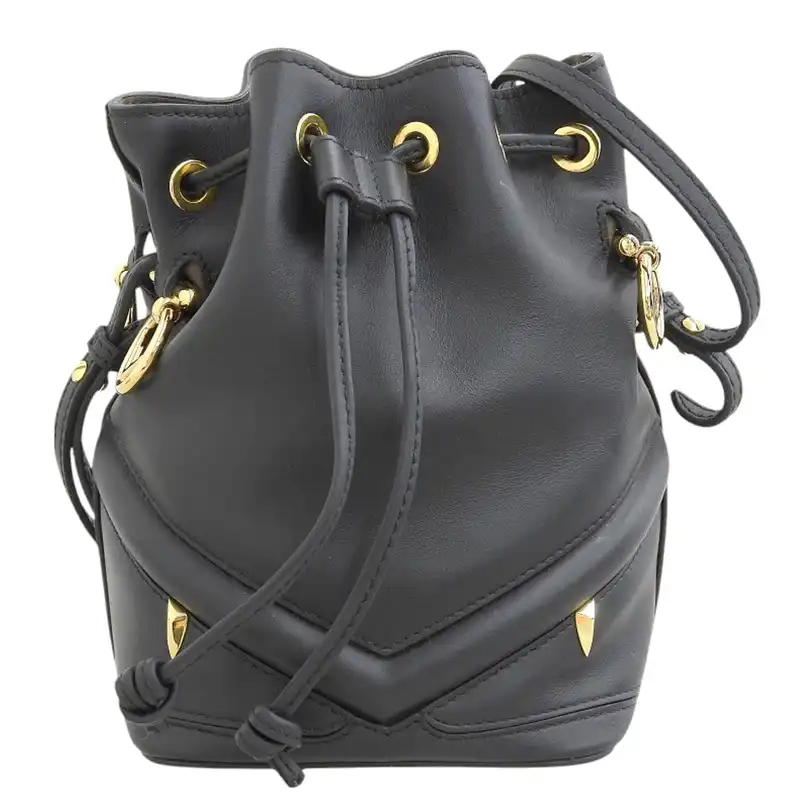 フェンディ FENDI モンスター モントレゾールミニ 2WAYバッグ ショルダーバッグ レザー ブラック8BS010 中古 OB2517