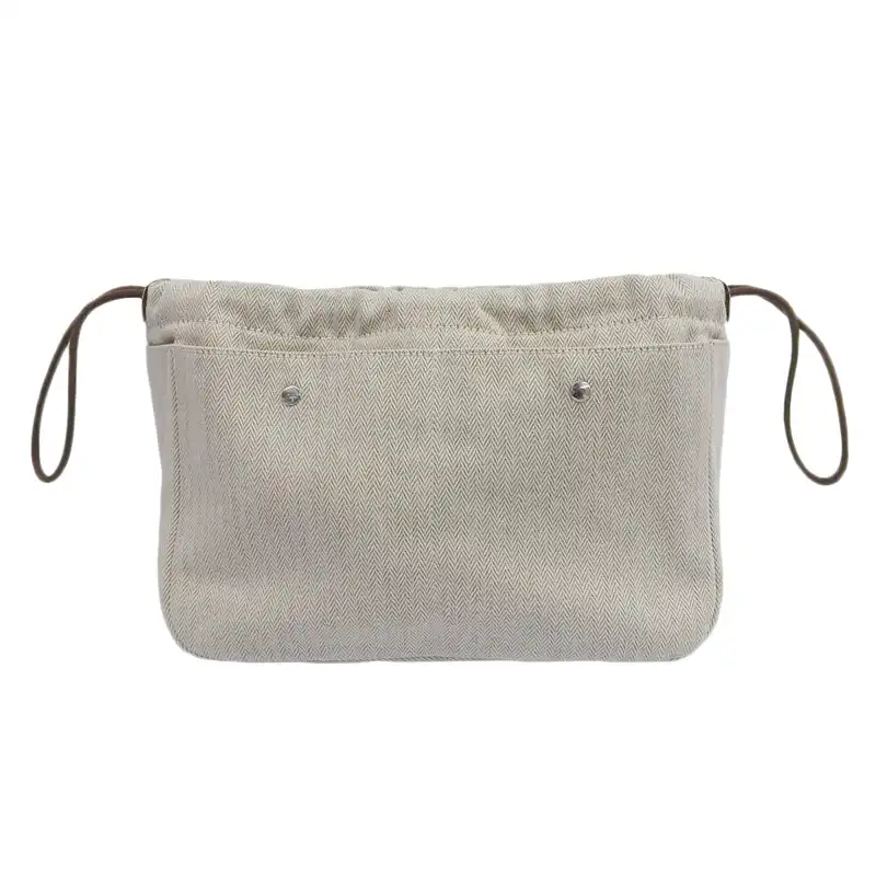 エルメス HERMES フールビ25 バッグインバッグ キャンバス/レザー アイボリー W刻印 2024年 中古 HE1089