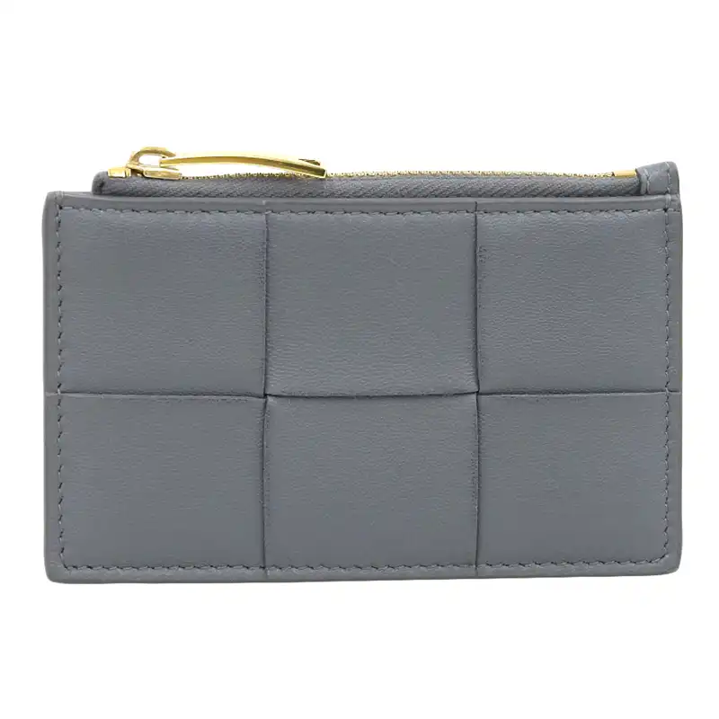 http://ボッテガヴェネタ%20BOTTEGA%20VENETA%20マキシイントレチャート%20コインケース%20カードケース%20レザー%20グレー%20中古%20OBB0631
