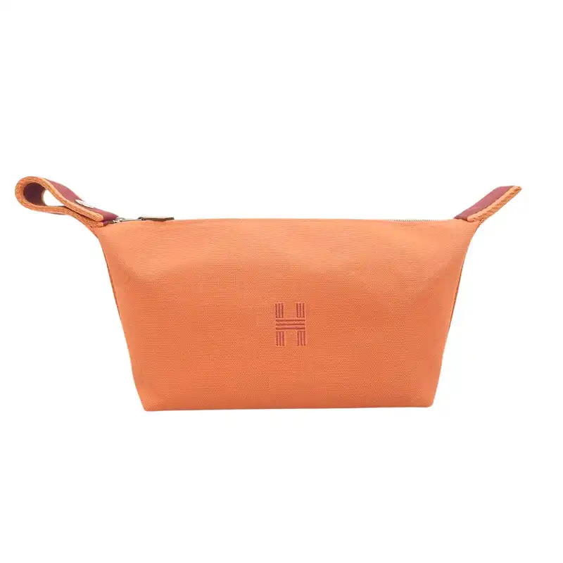 エルメス HERMES ブリッドアブラックPM ハンドバッグ キャンバス オレンジ 中古 HE1124