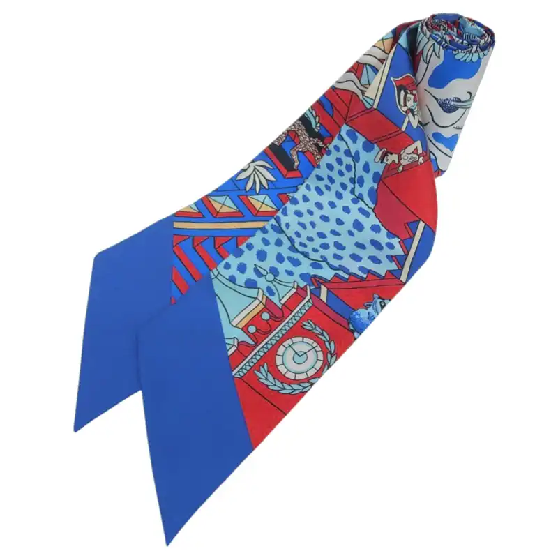 エルメス HERMES マキシツイリー ツイリー スカーフ シルク ブルー系 中古 HE1130