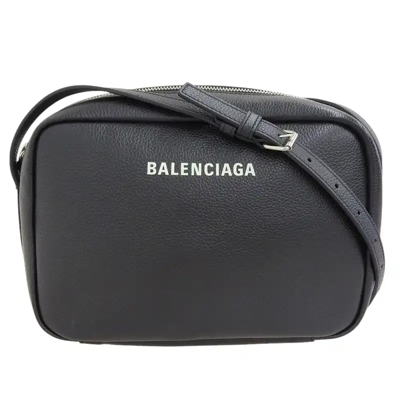 バレンシアガ BALENCIAGA エブリデイ カメラバッグ ショルダーバッグ 斜め掛けショルダー レザー ブラック 679267 中古 OB2543