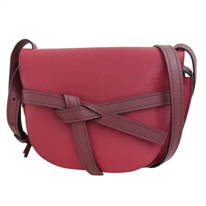 ロエベ LOEWE ゲートバッグスモール ショルダーバッグ レザー レッド 333.12.T20 中古 OB2548