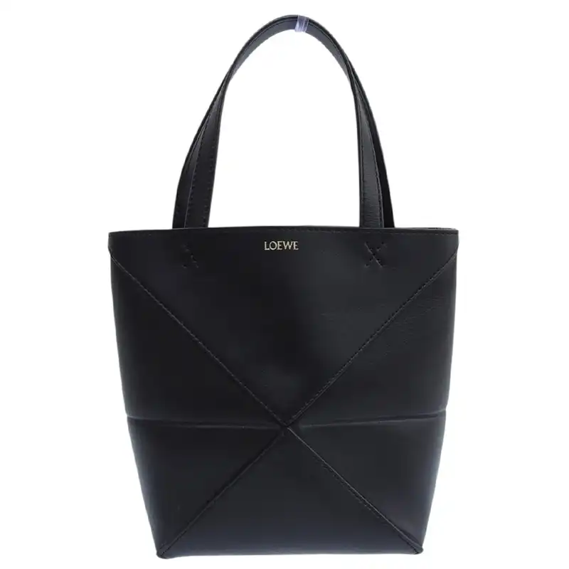 http://ロエベ%20LOEWE%20パズルフォルドトートミニ%20ハンドバッグ%20レザー%20ブラック%20中古%20OB2561