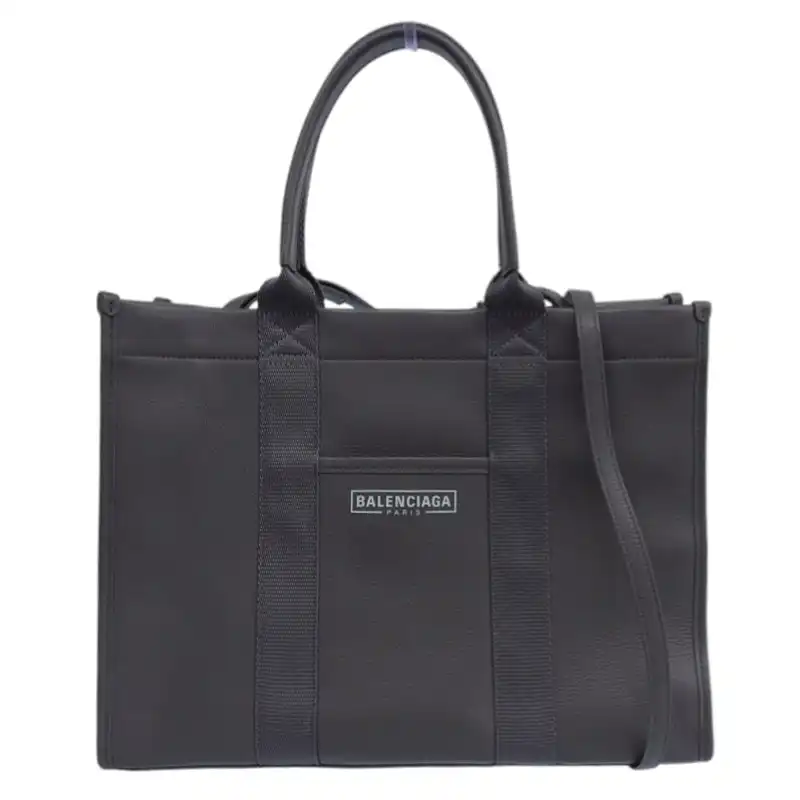 バレンシアガ BALENCIAGA ハードウェアトート 2WAYバッグ トートバッグ ショルダーバッグ レザー グレー 671400 中古 OB2562