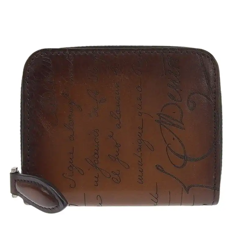 http://ベルルッティ%20BERLUTI%20カリグラフィ%20コインケース%20コンパクトウォレット%20小銭入れ%20レザー%20ブラウン%20中古%20OBB0627