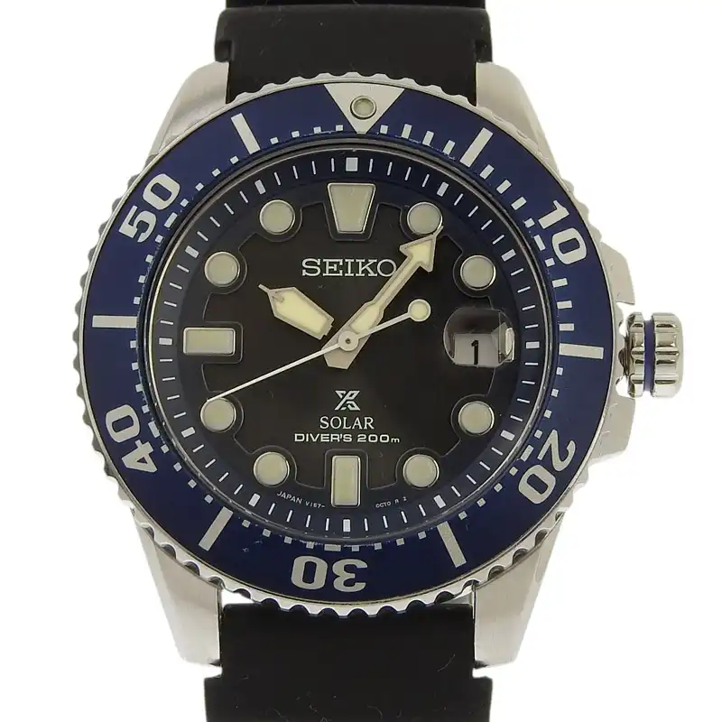 http://セイコー%20SEIKO%20プロスペックスダイバー%20メンズ%20ソーラー%20腕時計%20SS/ラバー%20ブラック文字盤%20V157-0BT0%20中古%20OW0481