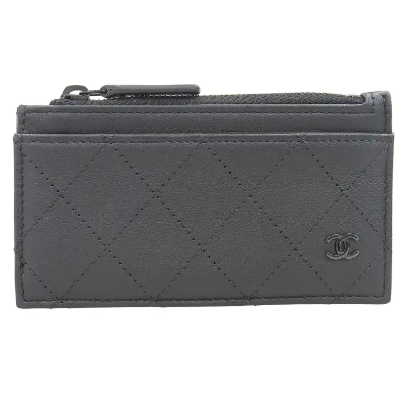 シャネル CHANEL コインケース カードケース フラグメントケース レザー ブラック AP3820 中古 CH1074