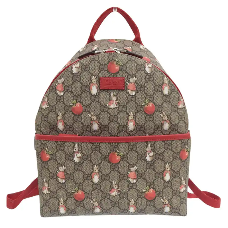 http://グッチ%20GUCCI%20GGスプリーム%20チルドレンズ%20ピーターラビット%20バックパック%20PVC/レザー%20ベージュ/レッド%20782708%20中古%20GU0650