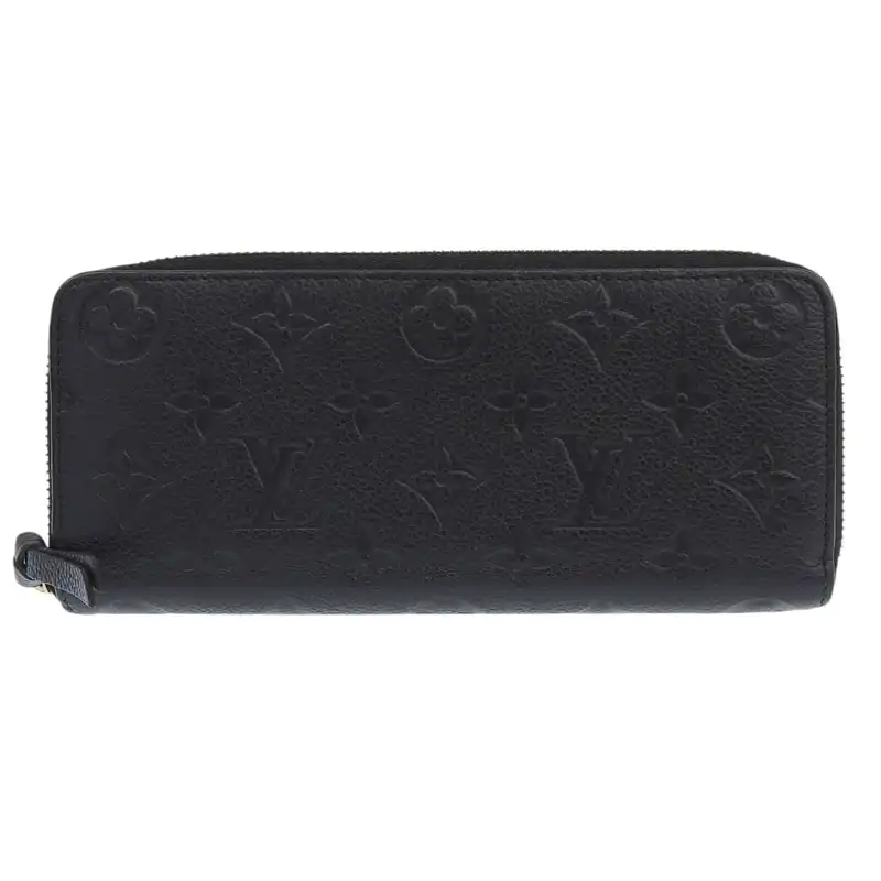 ルイヴィトン LOUIS VUITTON モノグラム・アンプラント ポルトフォイユ・クレマンス ノワール 長財布 中古 LV1706