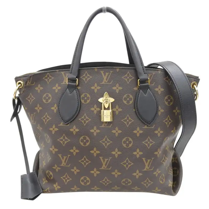 ルイヴィトン LOUIS VUITTON モノグラム フラワージップ トートMM 2WAY トート ショルダーバッグ ノワール M44347 中古 LV1724