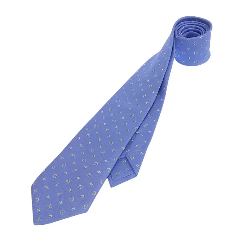 ルイヴィトン LOUIS VUITTON LVデュアル ネクタイ シルク ブルー M79430 中古 LV1897