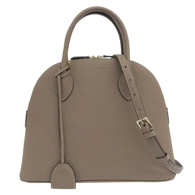 ボナベンチュラ BONAVENTURA エマ 28 2WAY ハンドバッグ ショルダーバッグ レザー エトープ 中古 OB2552