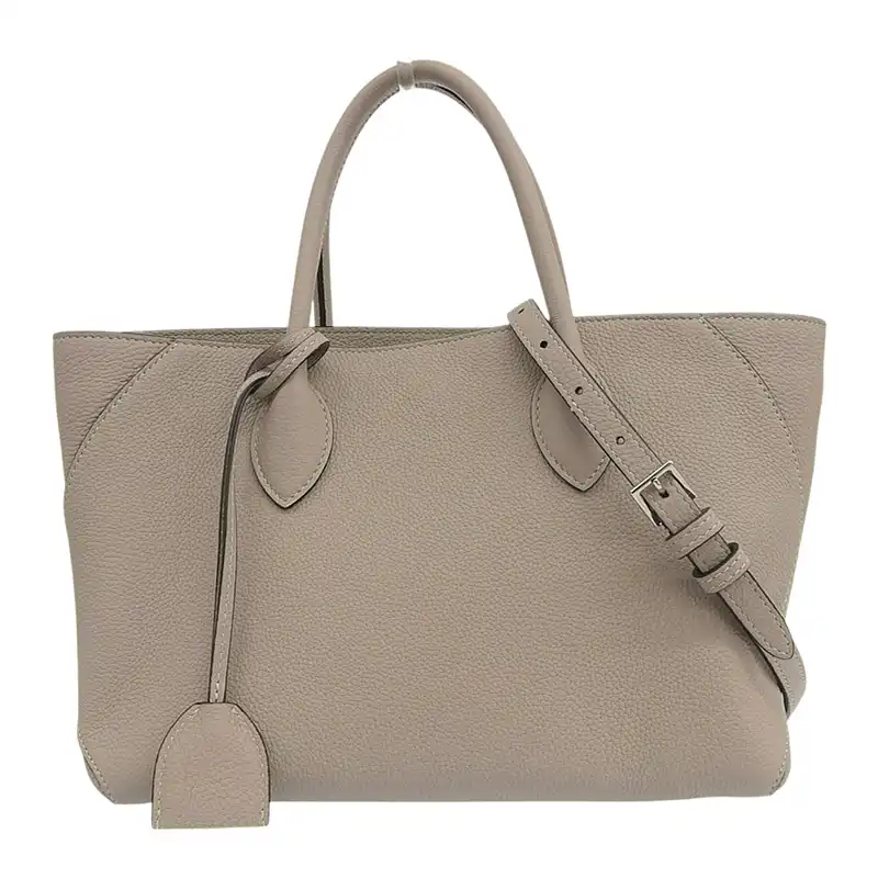 ボナベンチュラ BONAVENTURA ミア 27 2WAY ハンドバッグ ショルダーバッグ レザー ベージュ 中古 OB2589