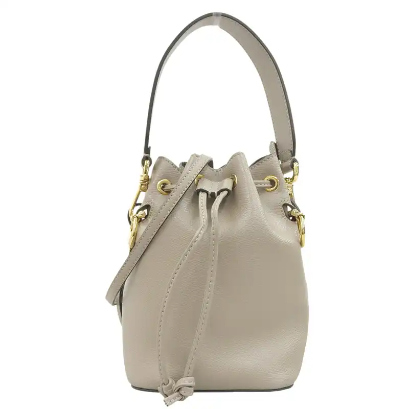 フェンディ FENDI モントレゾールミニ 2WAYバッグ ショルダーバッグ ハンドバッグ レザー グレージュ 8BS010 中古 OB2590