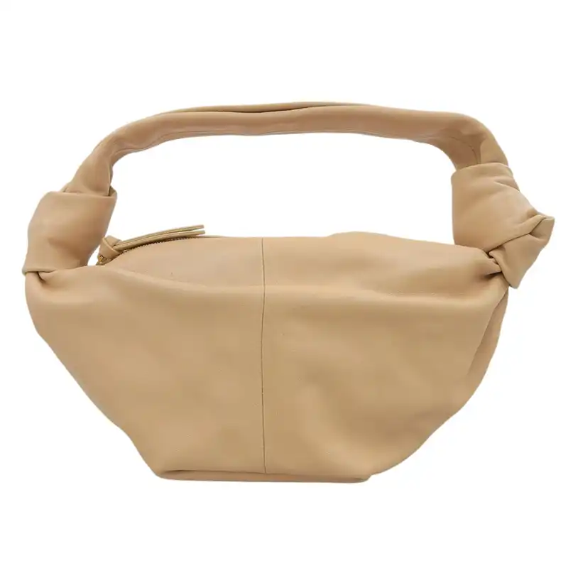 ボッテガヴェネタ BOTTEGA VENETA ダブルノット ハンドバッグ レザー ベージュ 中古 OB2599