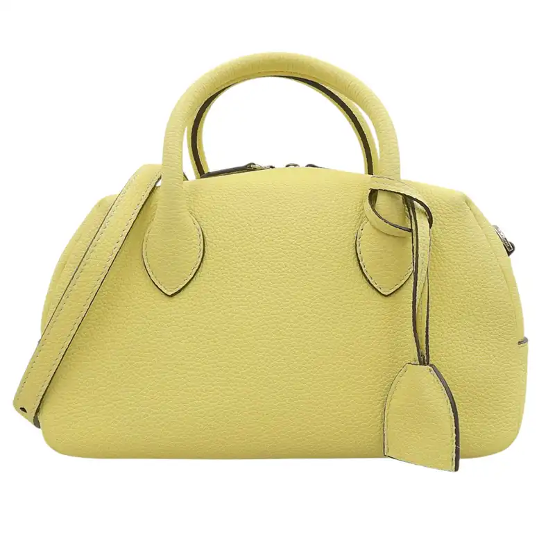 ボナベンチュラ BONAVENTURA アヴァ 2WAYバッグ ハンドバッグ ショルダーバッグ レザー イエロー 中古 OB2604