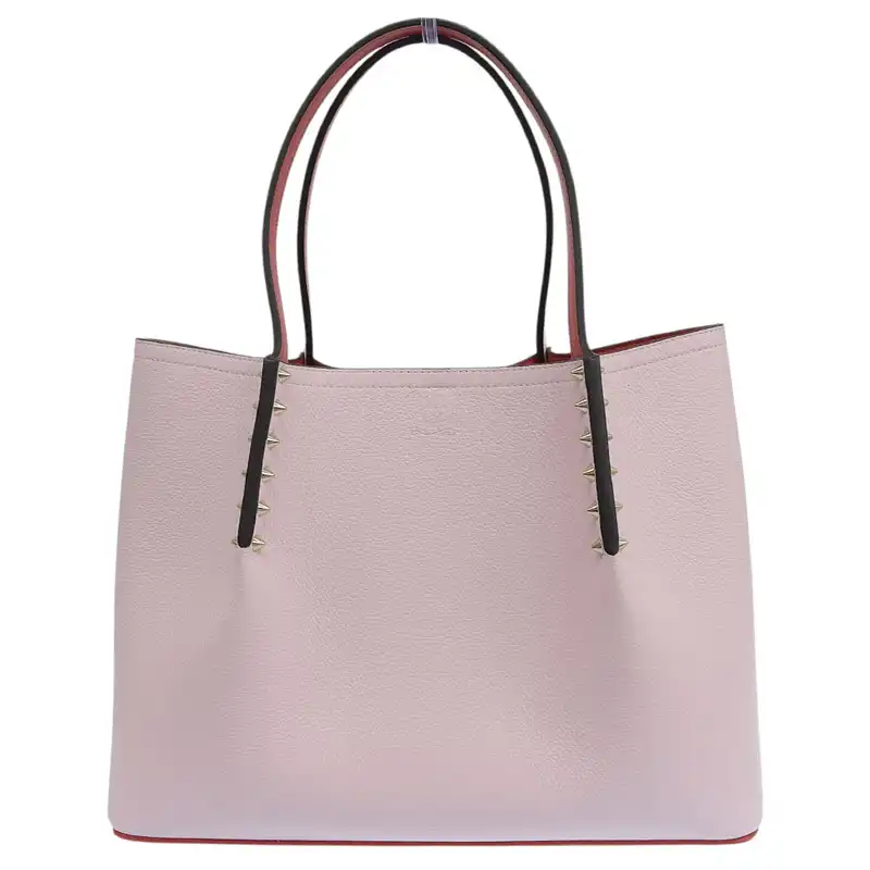 クリスチャンルブタン Christian Louboutin カバタトート トートバッグ レザー ピンク/レッド 中古 OB2621