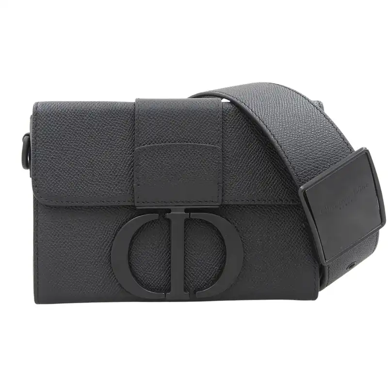 ディオール CHRISTIAN DIOR 30モンテーニュボックス ショルダーバッグ レザー ブラック 中古 OB2622