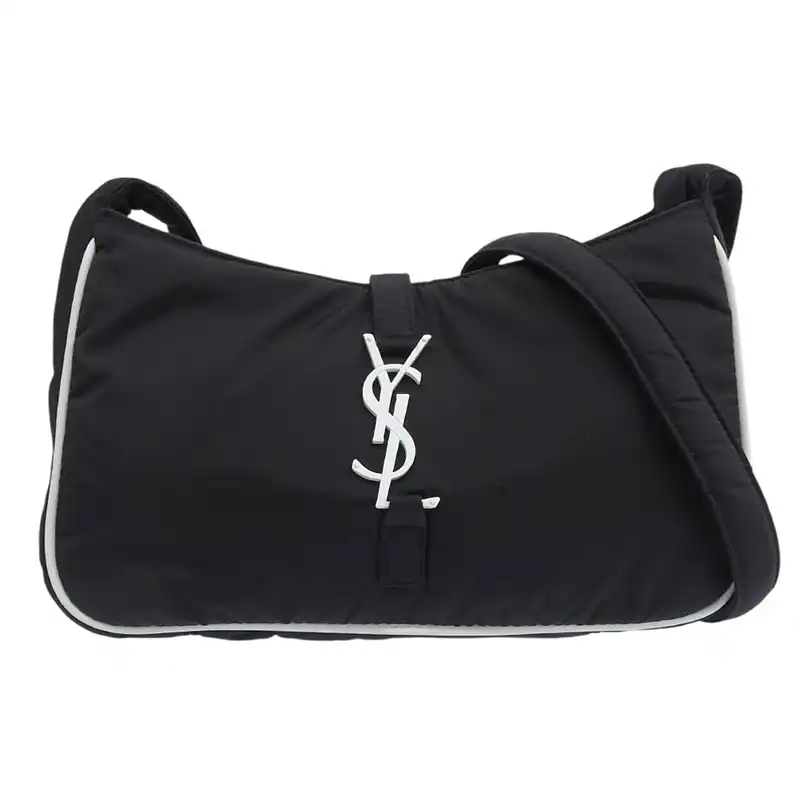 サンローラン SAINT LAURENT ショルダーバッグ クロスボディバッグ ナイロン ブラック/ホワイト 733294 中古 OB2624