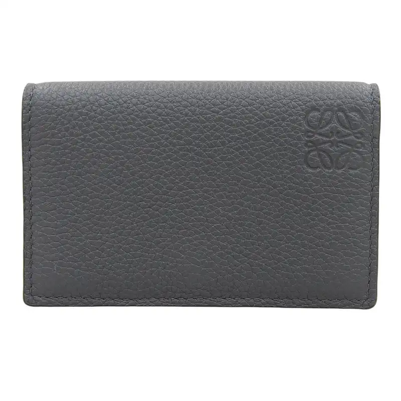 ロエベ LOEWE カードケース 名刺入れ レザー グレー 中古 OBB0647