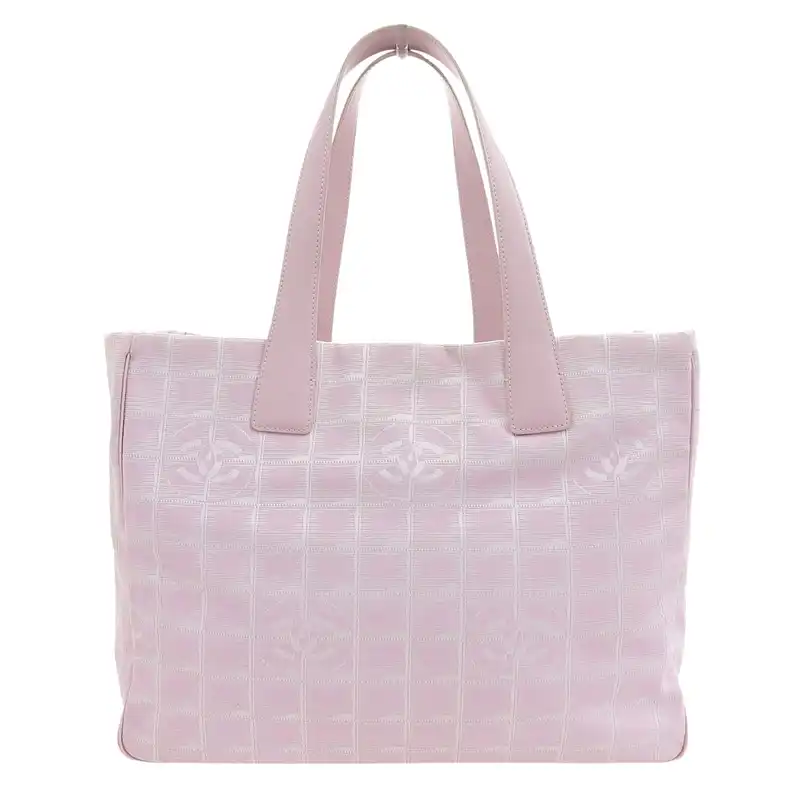 http://シャネル%20CHANEL%20ニュートラベルラインMM%20トートバッグ%20ナイロン/レザー%20ピンク%208番台%20中古%20CH1078