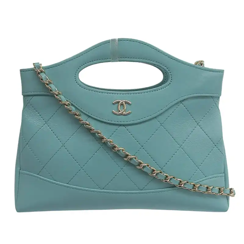 シャネル CHANEL シャネル31 ミニチェーンバッグ 2WAY ショルダーバッグ レザー ターコイズブルー AP3656 中古 CH1084