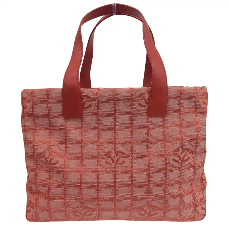 シャネル CHANEL ニュートラベルラインMM トートバッグ ナイロン/レザー レッド 7番台 中古 CH1087