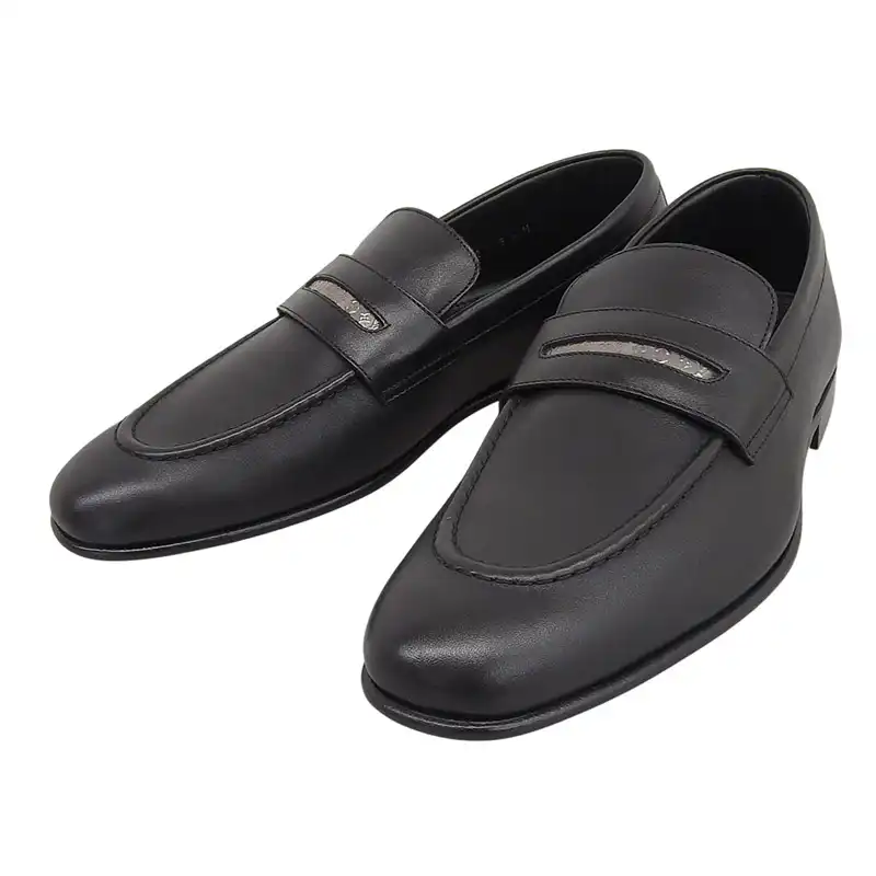 ルイヴィトン LOUIS VUITTON グローブライン ローファー 靴 レザー ブラック #6 約25.0cm 1AA723 美品 LV1747