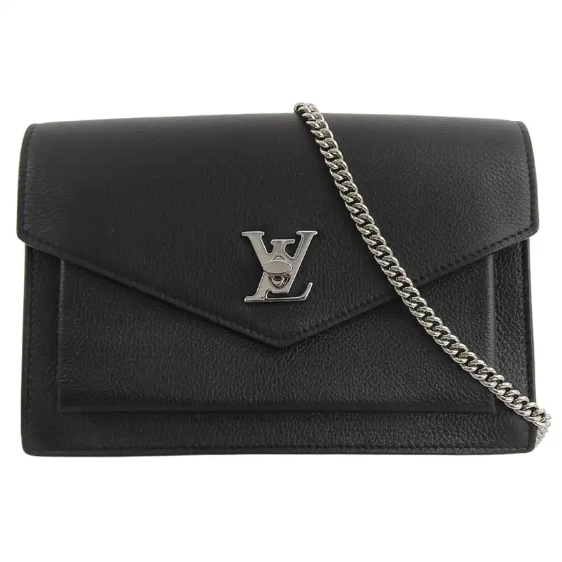 ルイヴィトン LOUIS VUITTON ポシェット ロックミーチェーン ショルダーバッグ レザー ブラック M63471 中古 LV1902