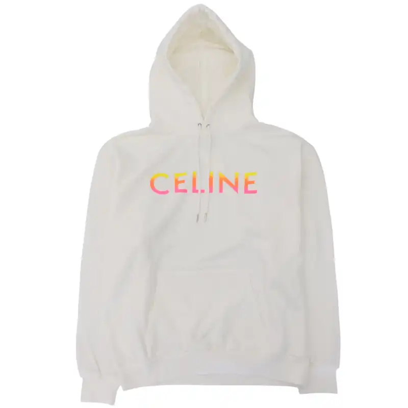 http://セリーヌ%20CELINE%20グラデーションロゴ%20プルオーバー%20パーカー%20フーディー%20コットン%20ホワイト%20#L%202Y753670Q%20中古%20OB2610