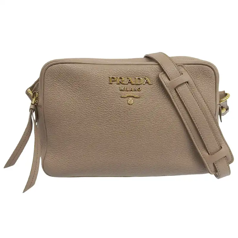 プラダ PRADA ヴィッテロ ショルダーバッグ 斜め掛けショルダー レザー ベージュ 1BH079 中古 OB2631