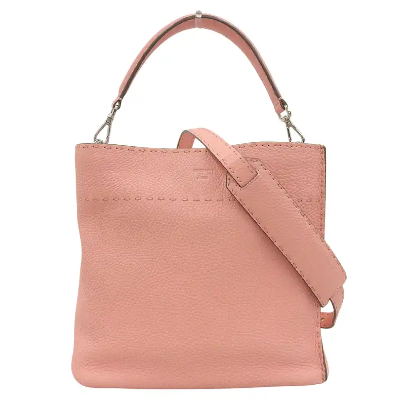 フェンディ FENDI アンナスモール セレリア 2WAYバッグ ハンドバッグ ショルダーバッグ レザー ピンク系 8BT218 中古 OB2647