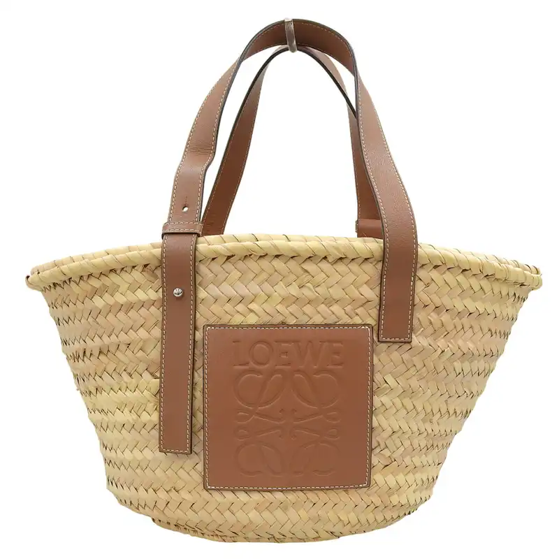 http://ロエベ%20LOEWE%20バスケットバッグ%20ミディアム%20トートバッグ%20かごバッグ%20ラフィア/レザー%20ナチュラル/タン%20A223S92XAX%20中古%20OB2648