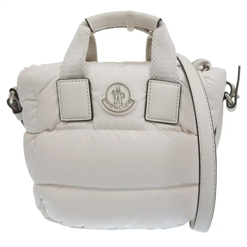 モンクレール MONCLER MICRO CARADOC 2WAY ショルダー ハンドバッグ ナイロン/レザー ホワイト J209B5L00009 M4422 中古 OB2705