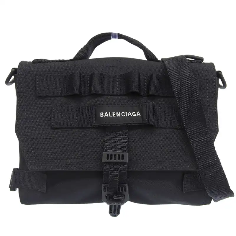 バレンシアガ BALENCIAGA 2WAYバッグ ショルダーバッグ ハンドバッグ メッセンジャーバッグ ナイロン ブラック 656106 中古 OB2708