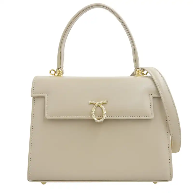 ロウナーロンドン LAUNER LONDON 2WAYバッグ ハンドバッグ ショルダーバッグ レザー ベージュ/イエロー 中古 OB2762