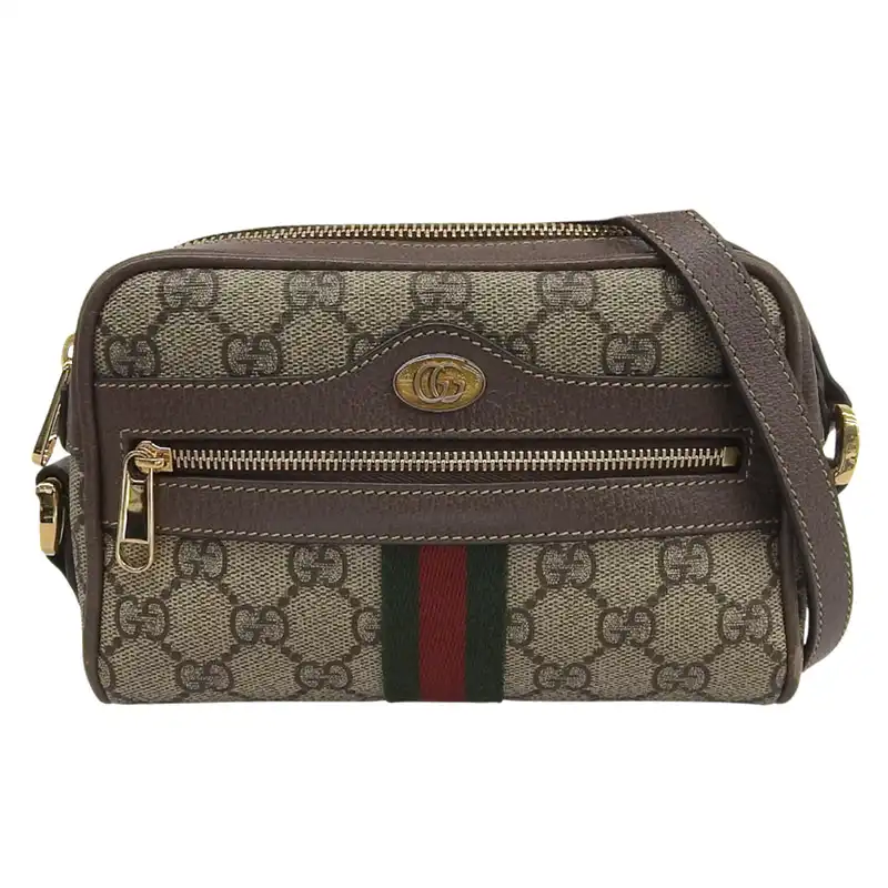 http://グッチ%20GUCCI%20オフィディア%20ミニ%20ショルダーバッグ%20GGスプリームキャンバス/レザー%20ベージュ/エボニー%20517350%20中古%20GU0665