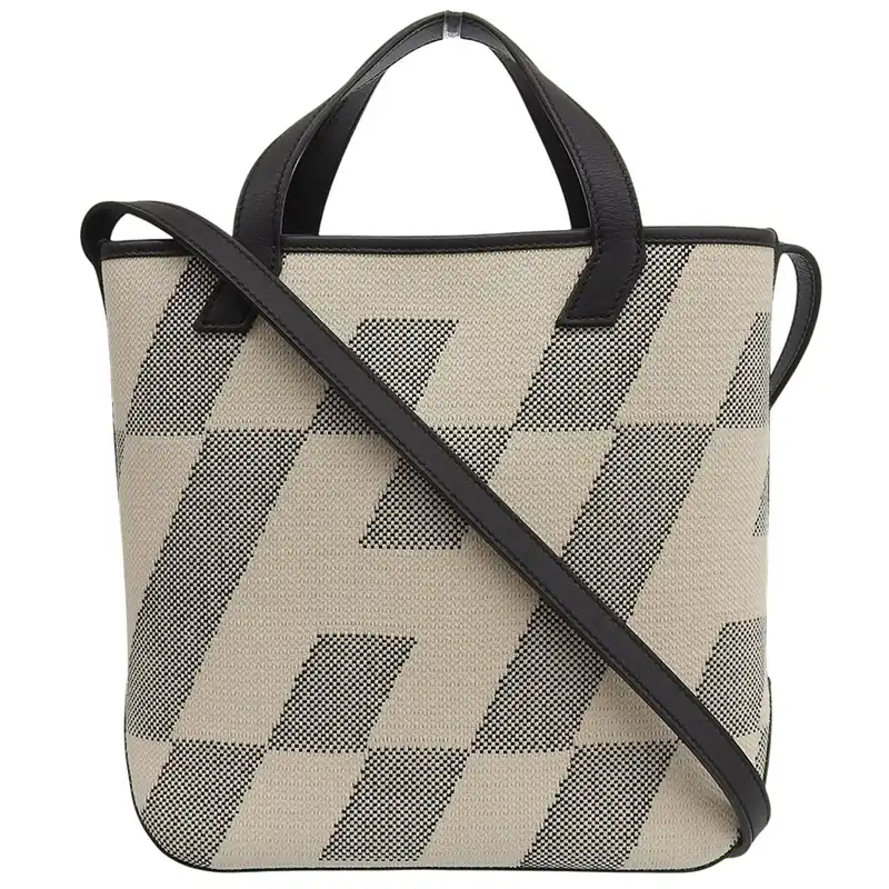 エルメス HERMES アンビエ27PM 2WAY トートバッグ トワルアッシュ/ヴォースイフト ブラック/ホワイト Z刻印 2021年 中古 HE1167