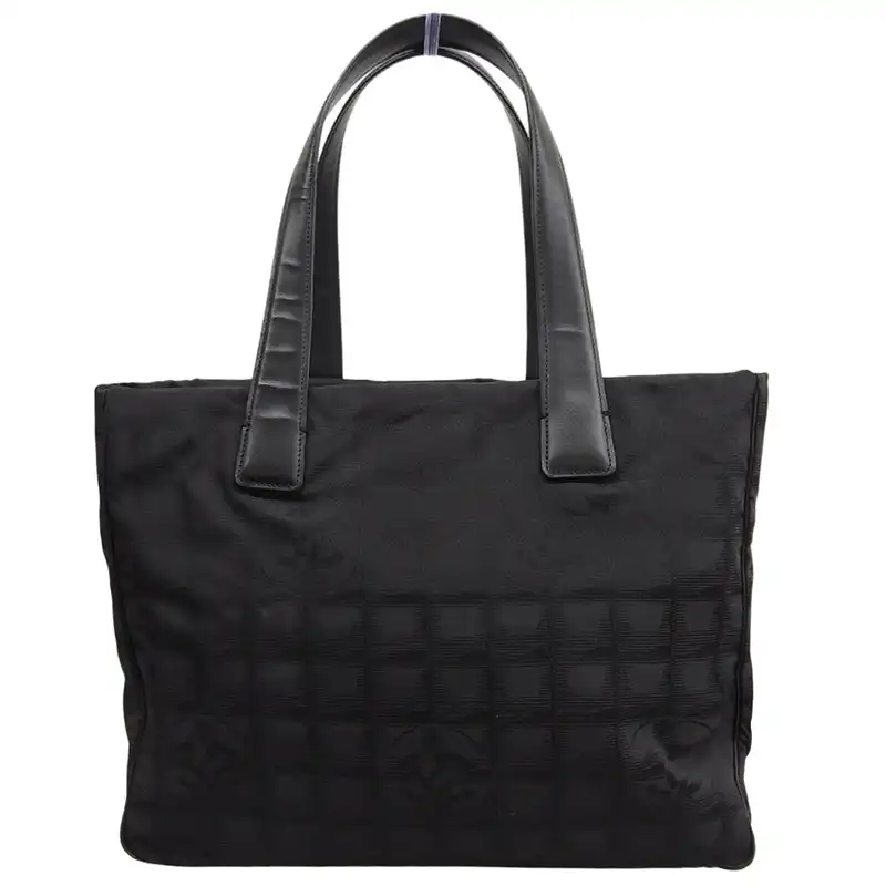 シャネル CHANEL ニュートラベルラインMM トートバッグ ナイロン/レザー ブラック 10番台 中古 CH1134