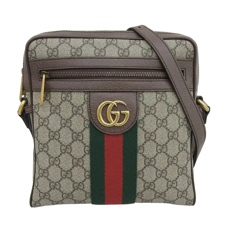 グッチ GUCCI オフィディア ショルダーバッグ GGスプリームキャンバス/レザー ベージュ/エボニー 547926 中古 GU0667
